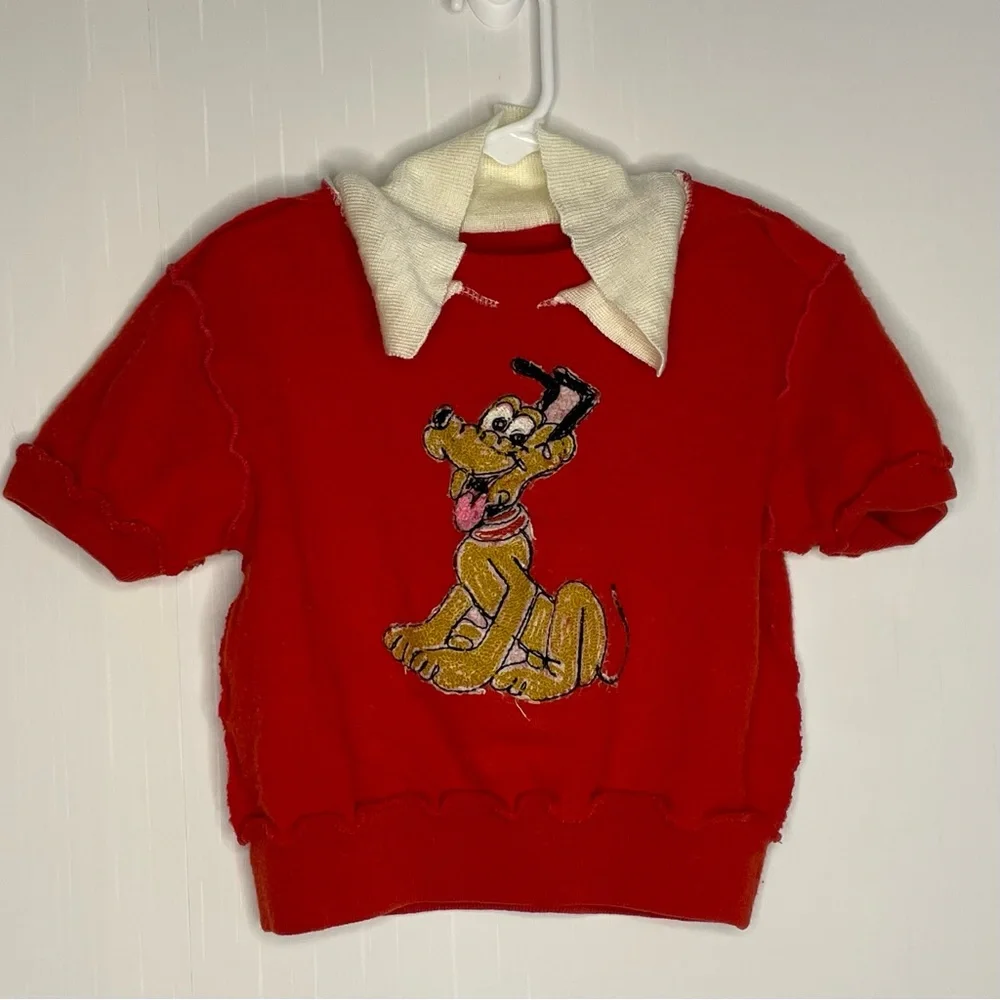 Vintage Disney Kids Pluto Sweatshirt Knit Collar Soft Flaws Read Description HTF - Picture 9 of 11